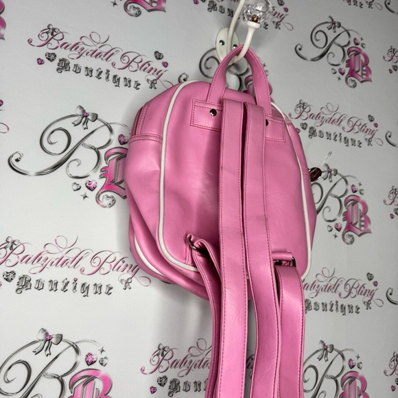 Roots Backpack pink 2000s sporty preppy athletic style 73 fuzzy logo zippers - Picture 14 of 14